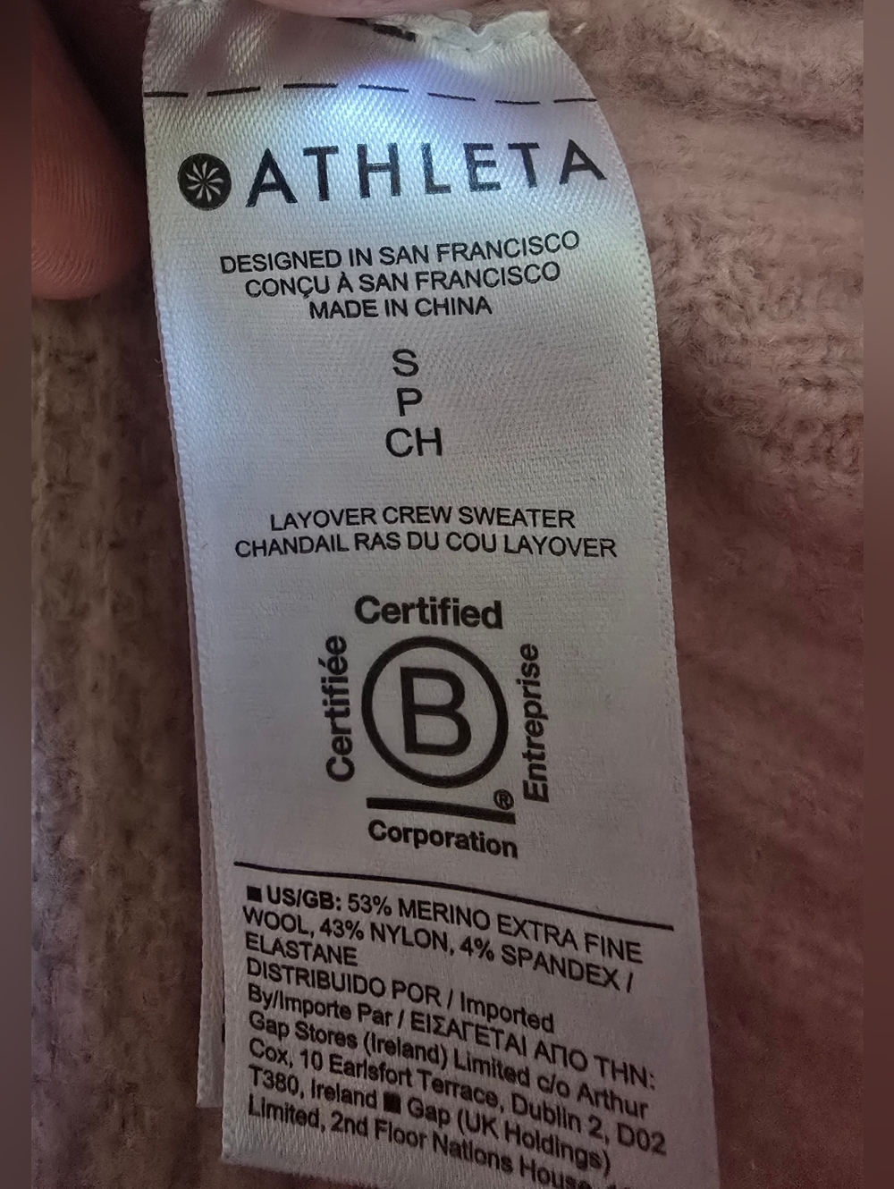 Athleta Layover Crew Sweater Orchid Pink Wool Womens Size Small - Picture 6 of 11